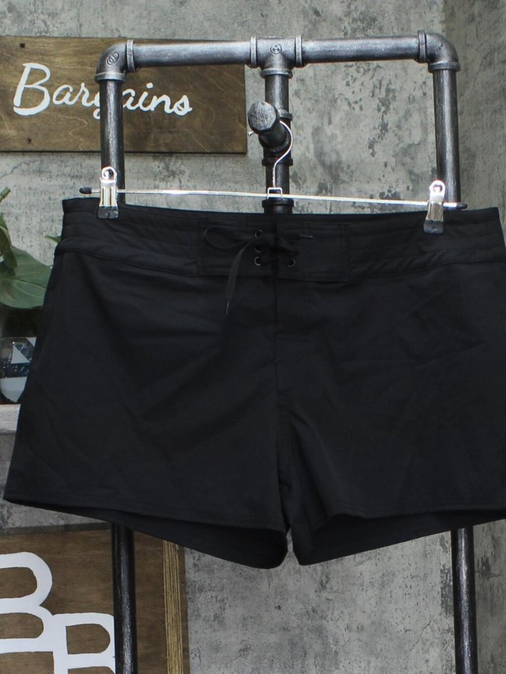 Island Escape Black Island Escape Lace Up Shorts Swim Bottoms 7600990